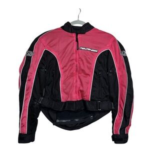 Fieldsheer FS Motorbike Racing Jacket Mesh CE Protector Pink‎ Black Women's Sz 6